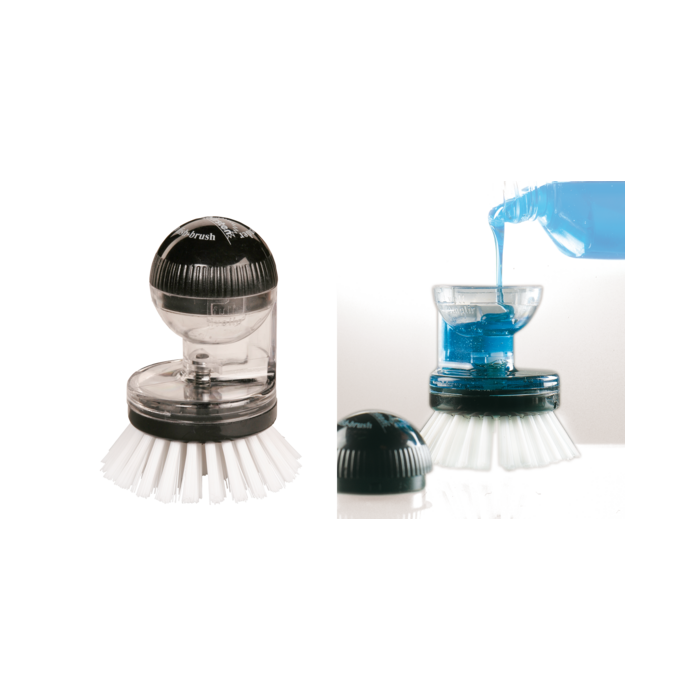 Knopfbürste mit Spülmittelspender