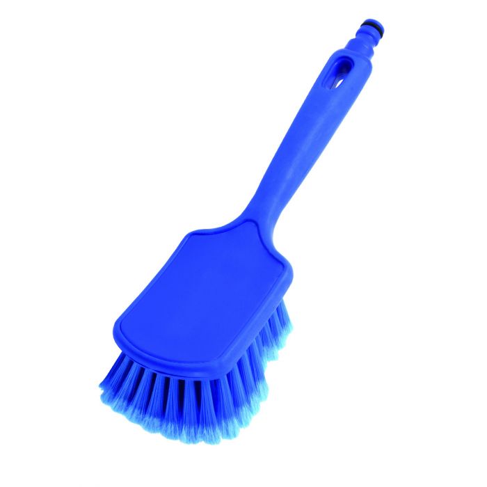 churn-brush with short handle, rubber edge and water channel
