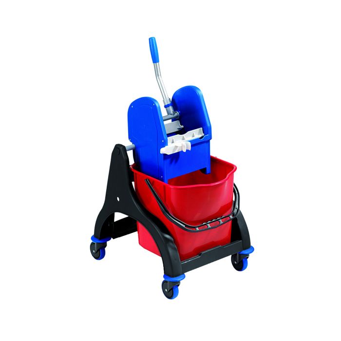single plastic mop trolley with plastic wringer